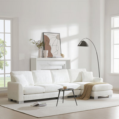 Modern Oversized Sectional Sofa,L-shaped Luxury Couch Set with 2 Free pillows for Living Room,Apartment,Office