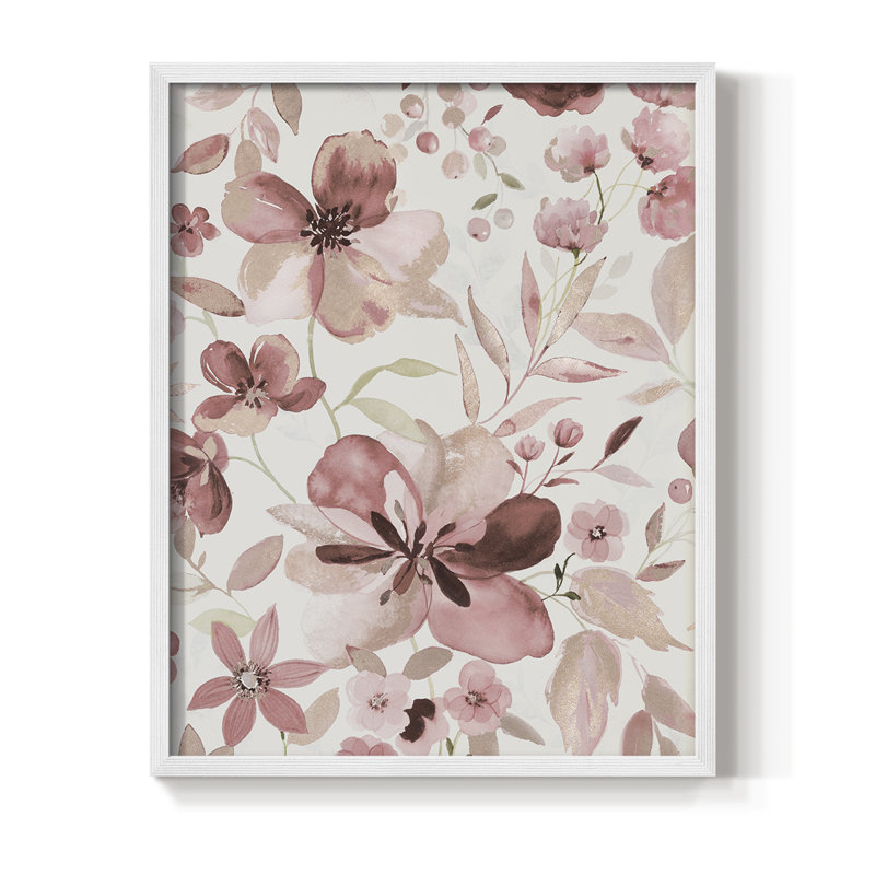 Impression encadrée Shimmering Blush II - bois massif, H 15 po x l 12 po, Blanc