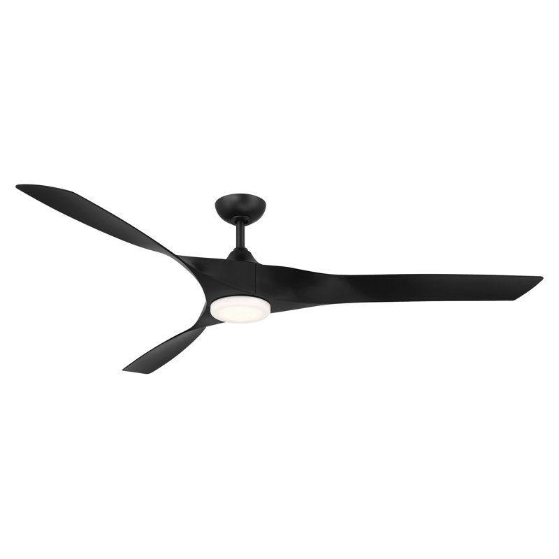 Willow XL 70” Indoor/Outdoor LED Smart Ceiling Fan, Matte Black