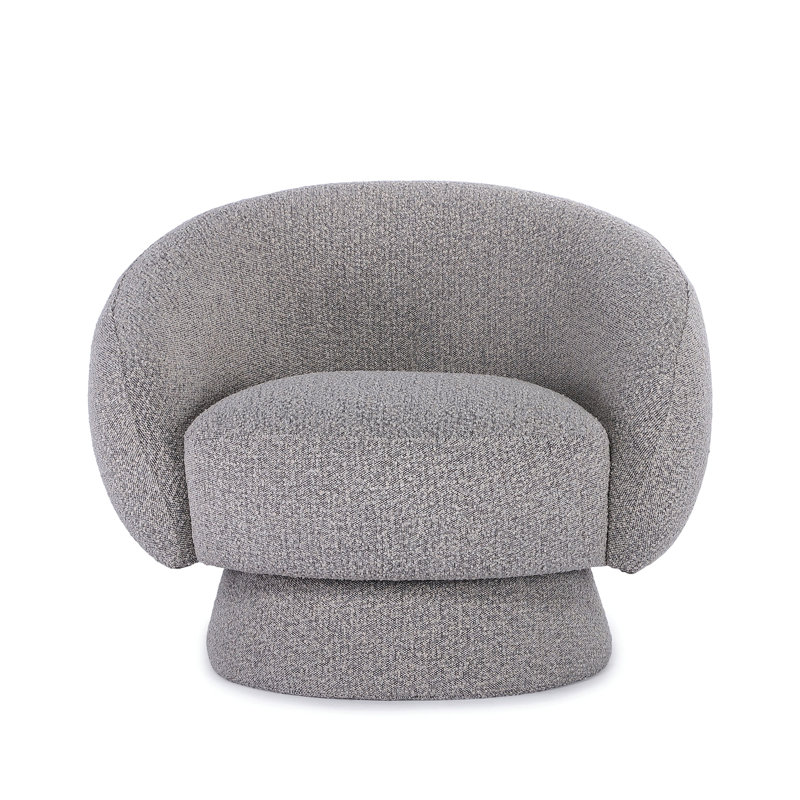 Chaise rembourrée Boucle, Mélange de lin gris