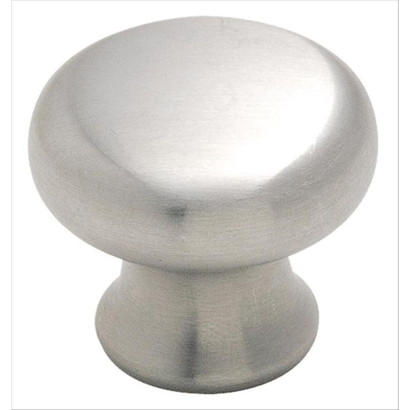 Brushed Stainless Steel Round Cabinet Knob with Mounting Hardware
