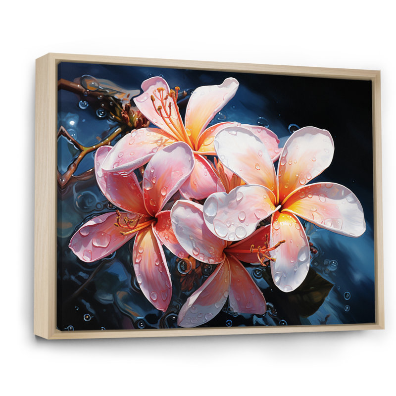 Plumeria Flower Paradise III, reproduction d'art sur toile, H 16 po x l 32 po x P 1 po, Cadre naturel flottant