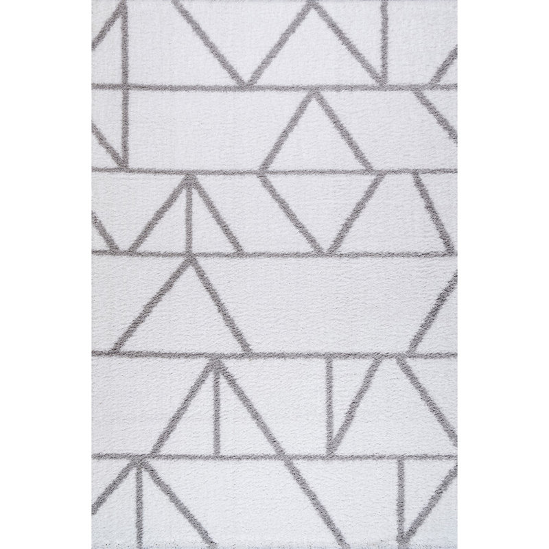 Tapis géométrique tissé à la machine Lodd, Rectangle 6 pi 7 po x 9 pi 6 po