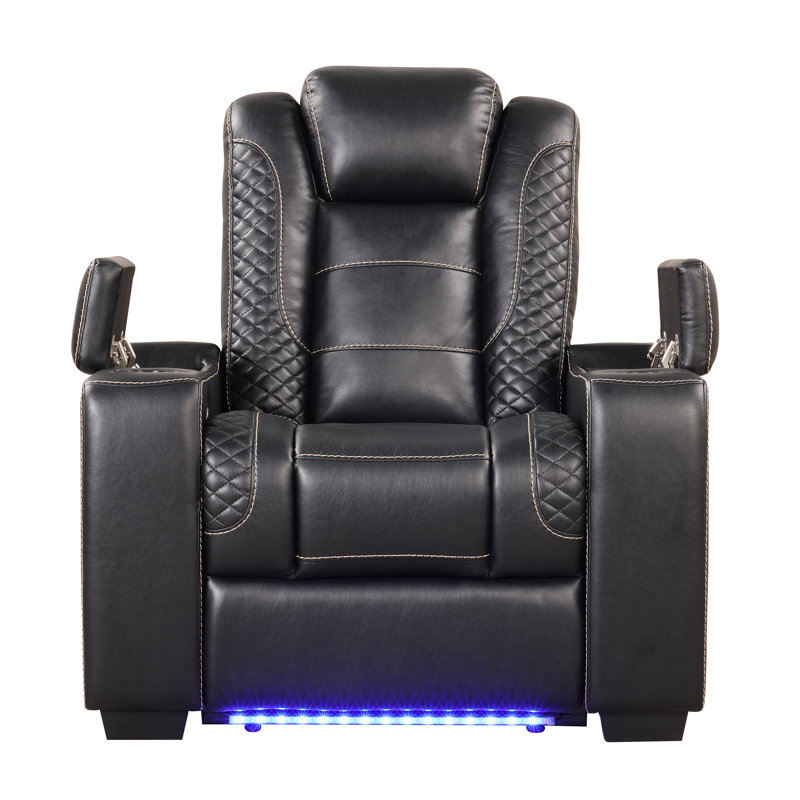 39'' Power Recliner Cave Home Theater Chair with Adjustable Headrest USB LED