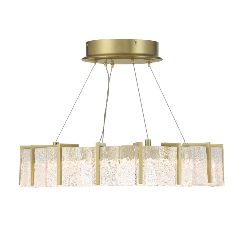 Everly Quinn Yanisley - LED Semi Flush In Soft Brass Finish