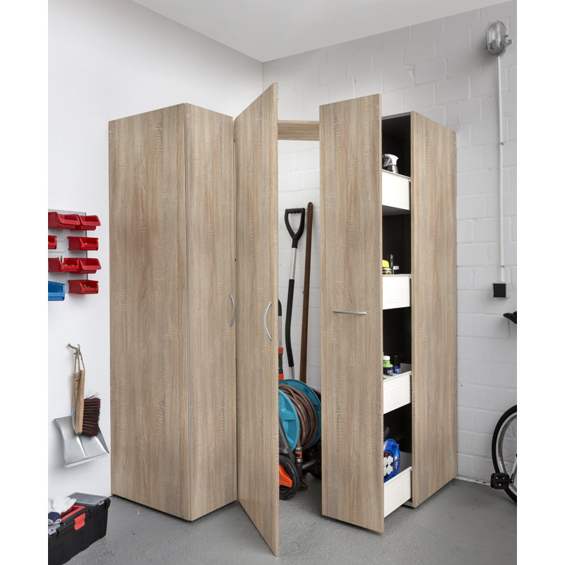 Aggi 1 Door Wood Wardrobe, Oak Sawed Raw, 185cm H x 50cm W x 40cm D