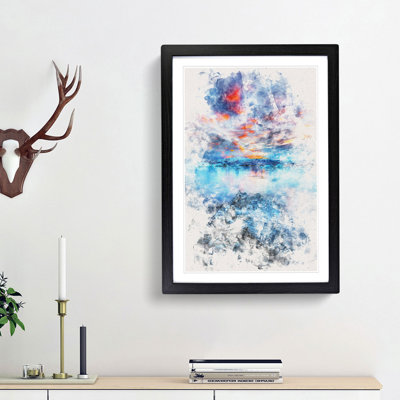 Iceland View Watercolour - Picture Frame Graphic Art
