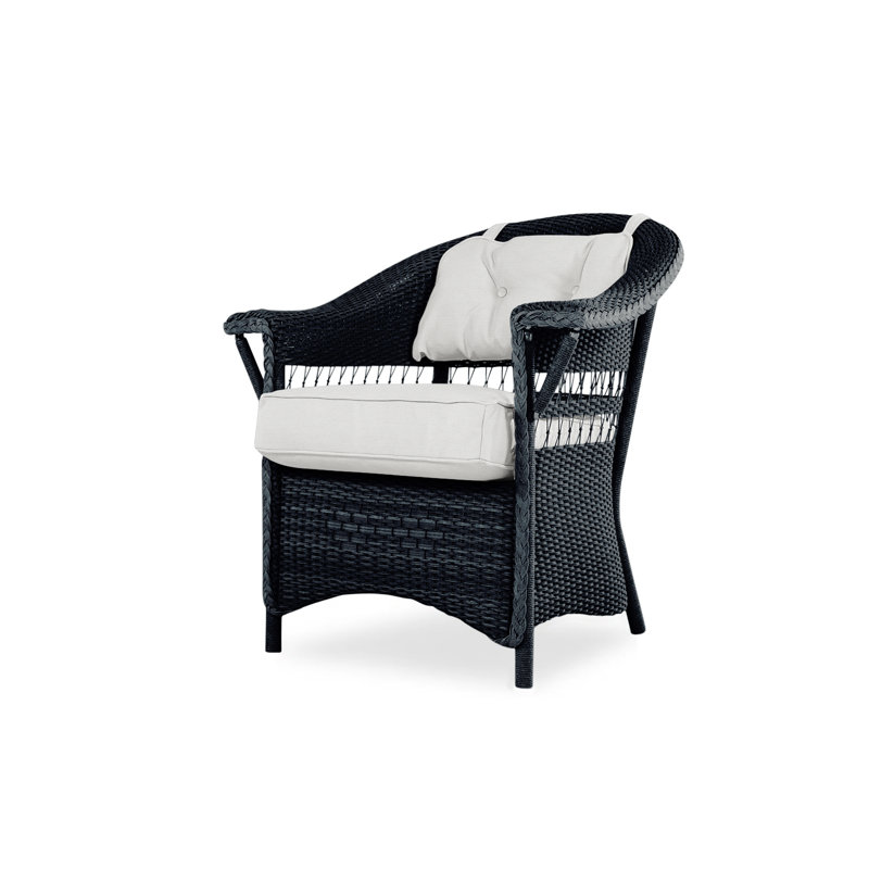 Nantucket Outdoor Dining Armchair, Rumba Nickel, Ebony