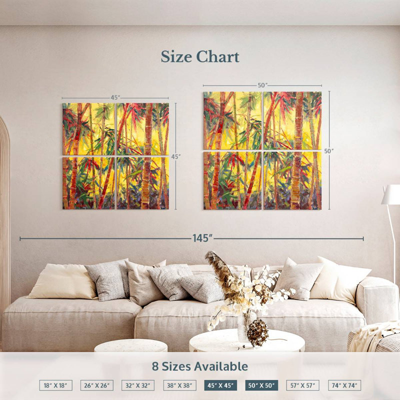 Harnek Lush Bamboo Grove II, 45" H x 45" W