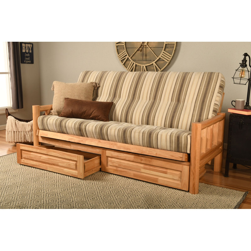 Ensemble de futon avec matelas et tiroir de 80 po de large Anders, Naturel