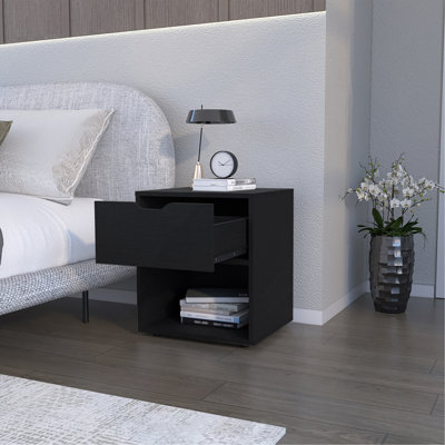 Table de chevet Altheimer, chambre à coucher, noir