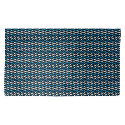 Tapis bleu à rayures losanges Avicia