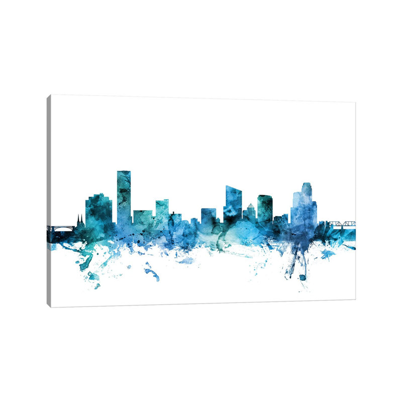 Grand Rapids, Michigan Skyline by Michael Tompsett - Wrapped Canvas Gallery-Wrapped Canvas Giclée, 20.32 cm H x 30.48 cm W
