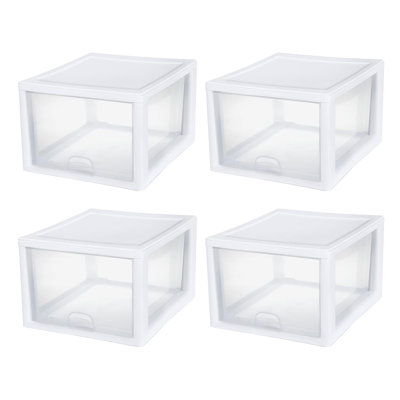Sterilite Stacking Storage Drawer, Stackable Bin Drawer Organize Shoes, Clothes in Home Closet