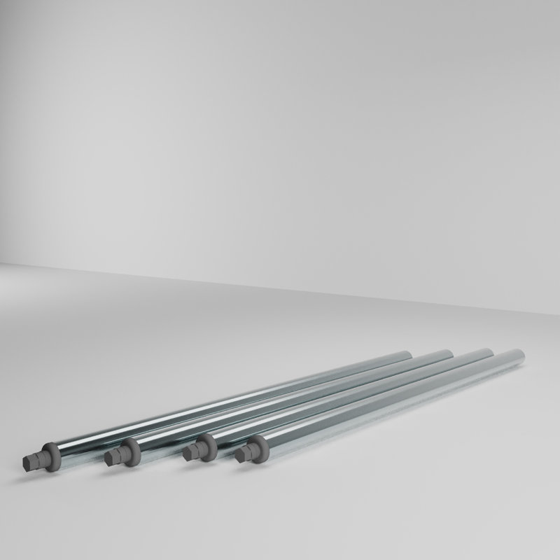 42 po Pieds en acier galvanisé pour tables de travail. Ensemble de 4