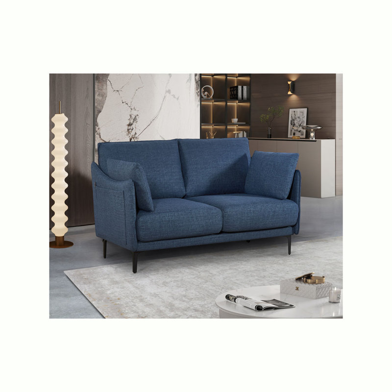 Latitude Run® 53.14" 2 Seater Sofa with 2 Pillows,Metel Legs - Wayfair ...