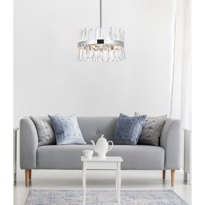 Athol 3-Light Metal Tiered Pendant with Crystal Accents