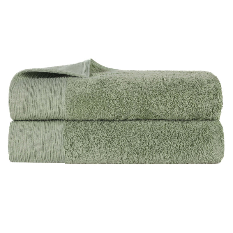 Ensemble de serviettes en rayonne de bambou et en coton mélangé hypoallergénique, Vert, Draps de bain - paquet de 2