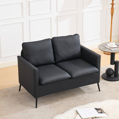 45" W Faux Leather Upholstered Loveseat