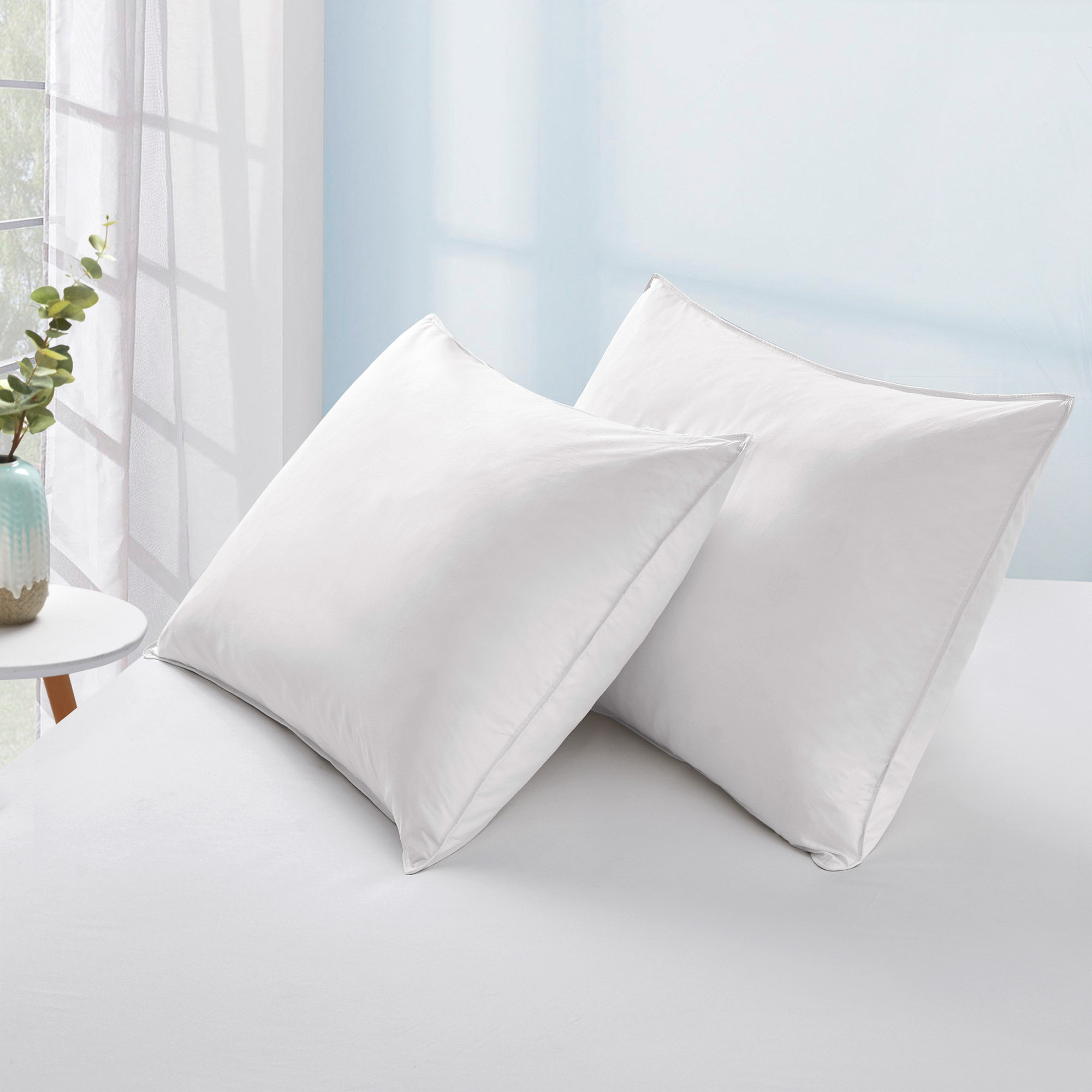 Feather and Down Lumbar Pillow Insert - White, Size 14 x 30, Cotton | The Company Store