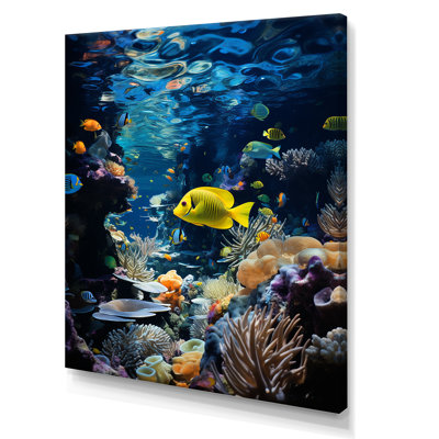 «Blue Butterfly Fish Marine Grace», art mural poisson papillon