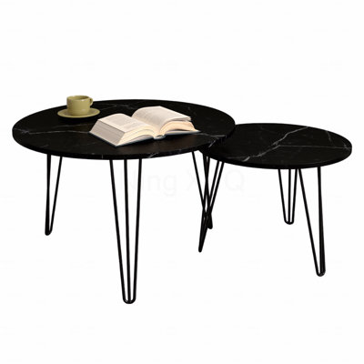 Round Metal Coffee Table Set Of 2 Living Room 27.56
