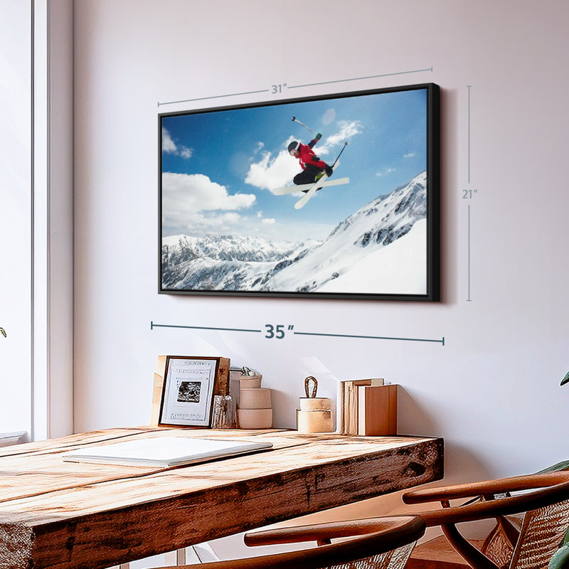 «Skier In The Air», reproduction sur toile, H 21 po x l 31 po