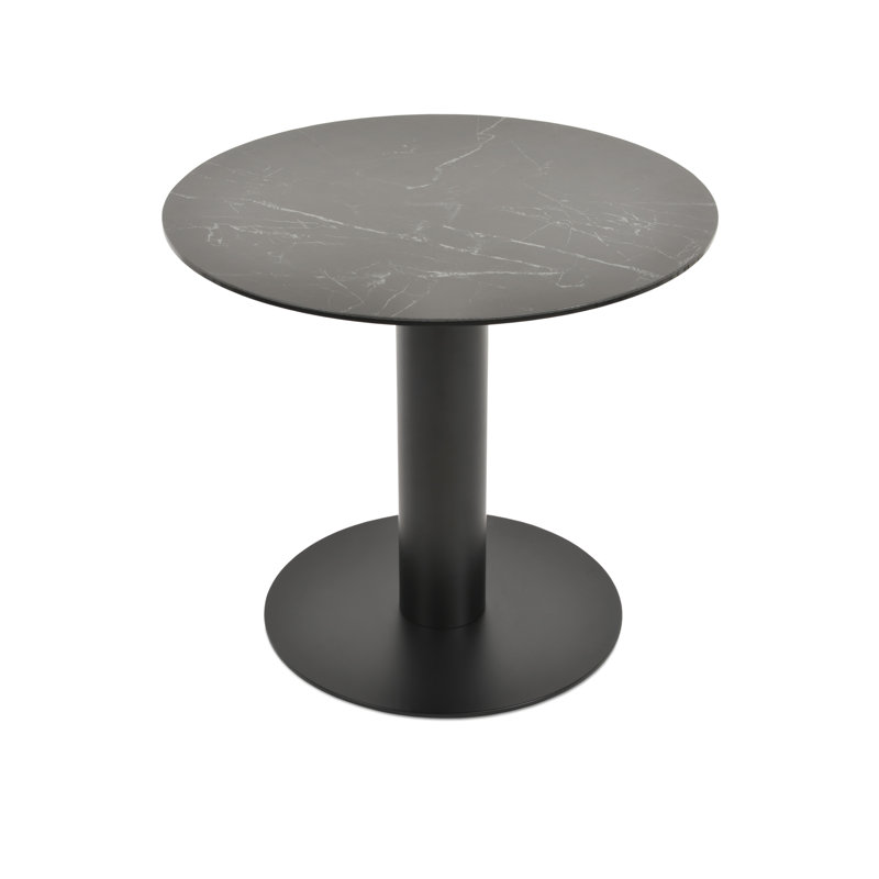 Tango Thick Post Round Ceramic Table, Black, 29.5" H x 32" W x 32" L