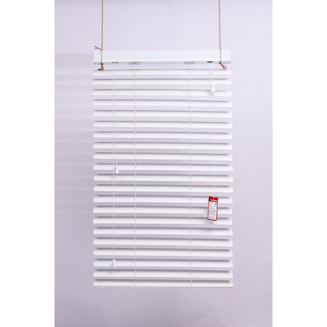 Faux Wood Blinds PVC Venetian Window Blinds Moisture Resistant Corded Light Filtering for Kitchen Bathroom Bedroom