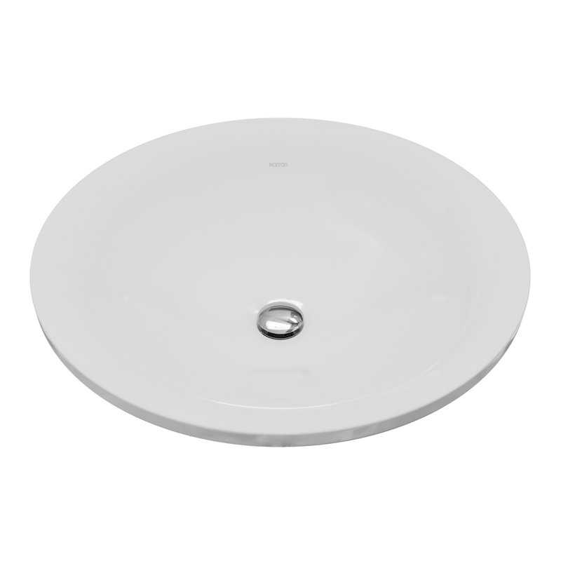 Karran Valera 18 In. Top Mount Vitreous China Round Bathroom Sink