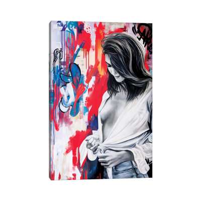 The Woman With The Knotted Shirt by Val Escoubet - Painting on Canvas
