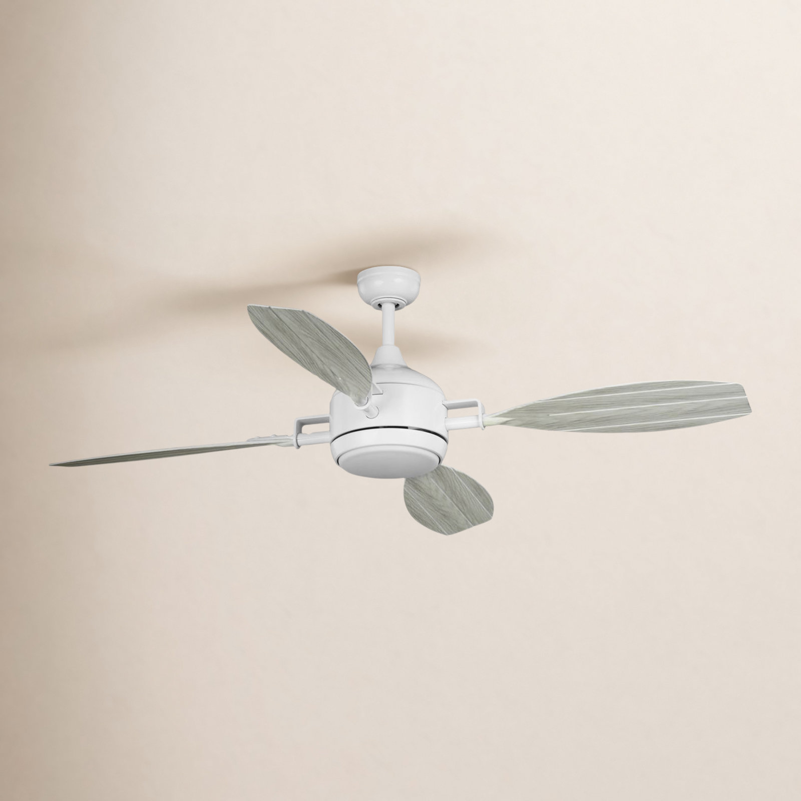 56'' 4 Blade Ceiling Fan with Light Kit, Satin White