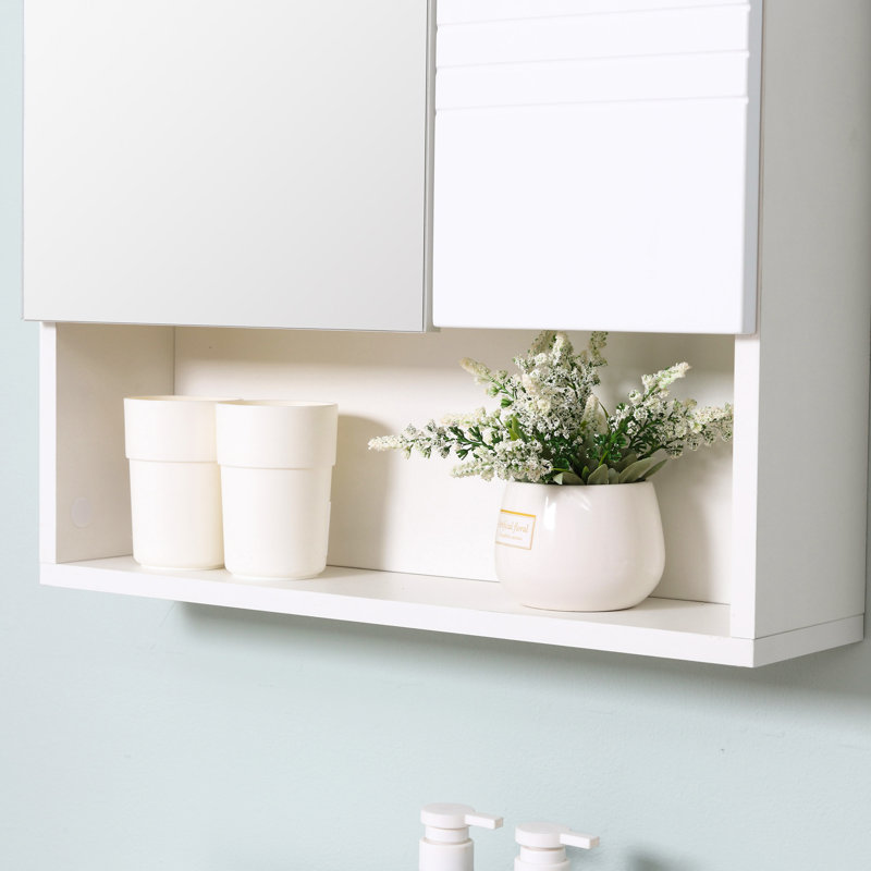 Isarael 540mm W 550mm H Surface Framed Medicine Cabinet Mirror 2 Adjustable