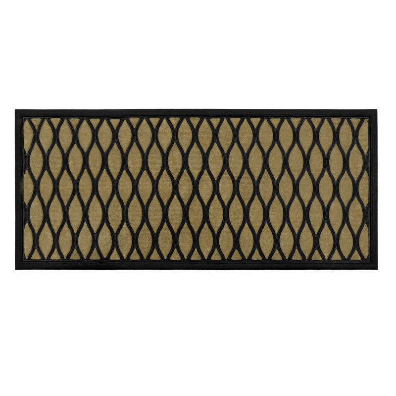 Vienna Non-Slip Geometric Indoor Doormat, Rectangle W45 x L100 cm