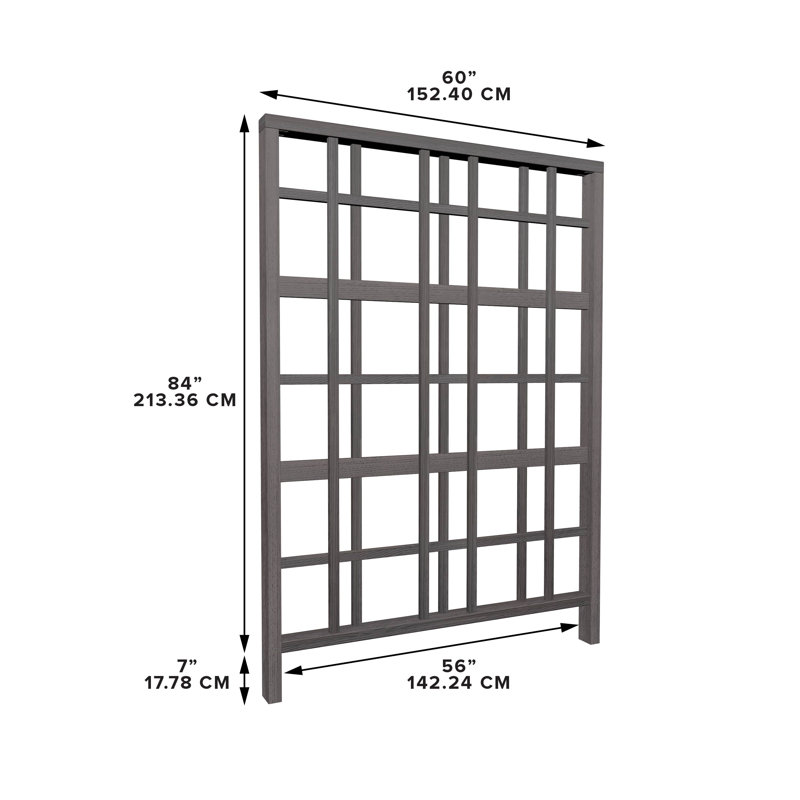 Espresso Brown 84'' H x 60'' W Modern Vinyl Garden Trellis