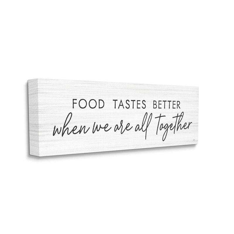 "Food Taste Better All Together", impression sur toile par Lux + Me Designs, L 24 po x H 10 po x P 1,5 po