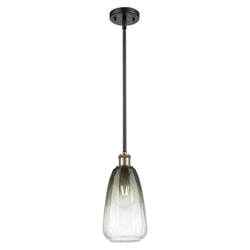 Mini-luminaire suspendu 1 tige 6 po Ballston - Brookhaven Almond, Ardoise, Laiton antique noir