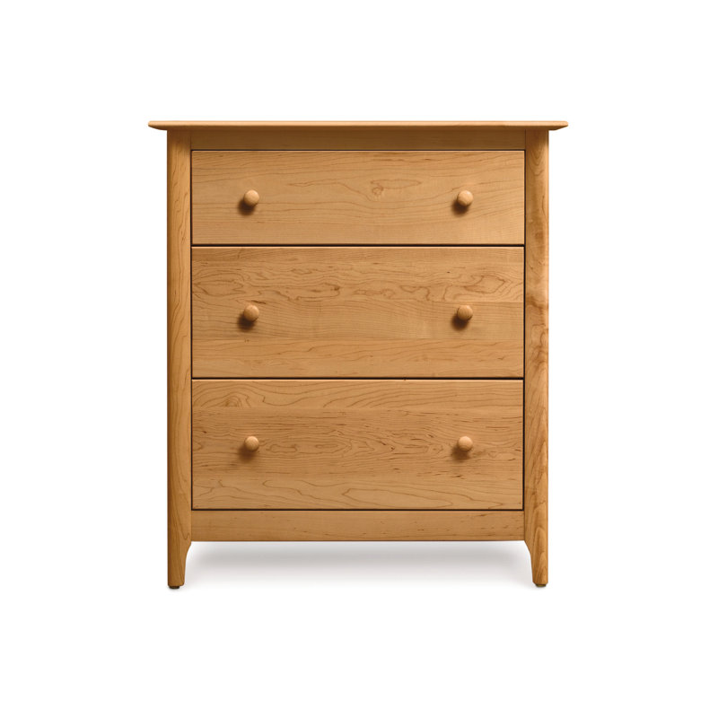Sarah 3 - Drawer Solid Wood Dresser, Natural Cherry