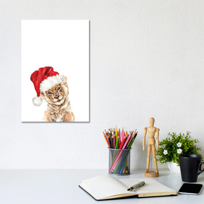 Christmas Baby Lion 1 Piece Wrapped Canvas Wall Art
