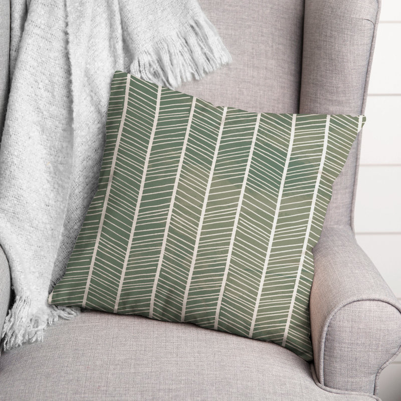 Chevron Lines Indoor/Outdoor Throw Pillow, Blue