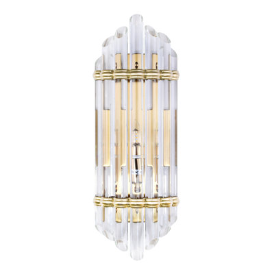 Transitional 1 Light Glass Rod Wall Sconce