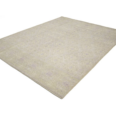Tapis oriental beige à motif géométrique moderne 8 x 10