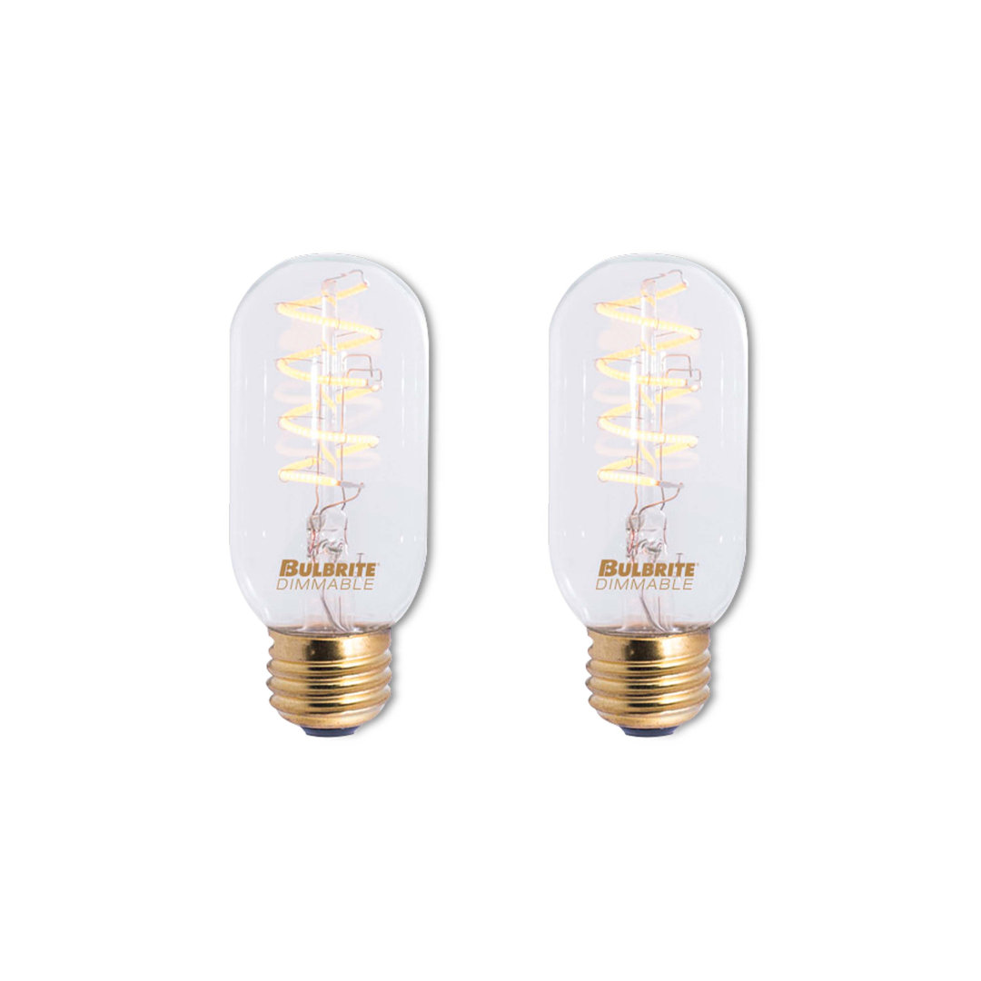40 Watt Equivalent, T14 LED, Antique Dimmable Light Bulb, (2200K) E26/Medium (Standard) Base (Set of 2) Bulbrite Industries