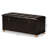 Janna Rustic Transitional Faux Leather Upholstered and Wood Storage Ottoman