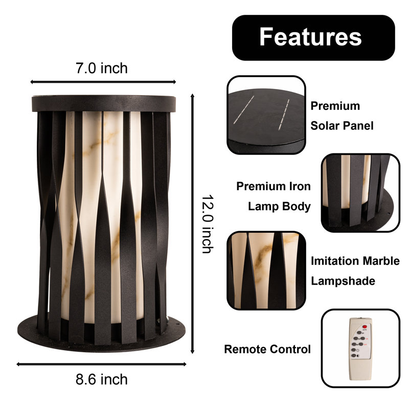 Lampe de table d'extérieur imperméable et solaire intégrée