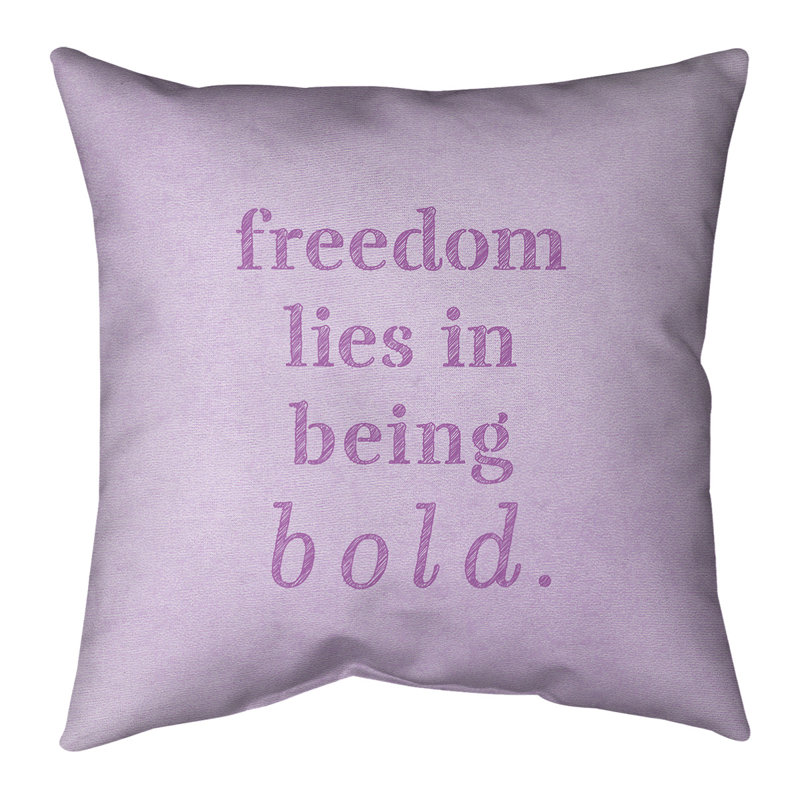 Coussin «Hand Bold», 14 po x 14 po, Violet