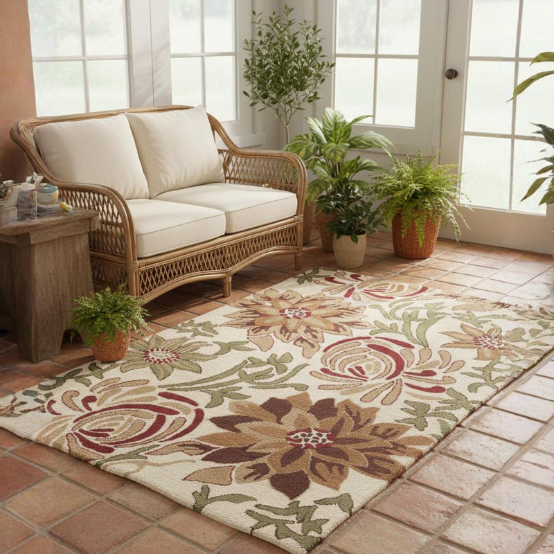Tapis traditionnel en laine touffeté à la main Medford, Rectangle 5 pi x 7 pi 6 po