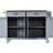 Solid Wood Kitchen Island Cart In Grey Blue Color, 4 Door Cabinet, 2 Drawers, Spice Rack & Towel Holder, Locking Wheels With Top And Adjustable Shelves, Rack,-480216696