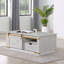 Table basse 1 pièce avec tablettes ouvertes