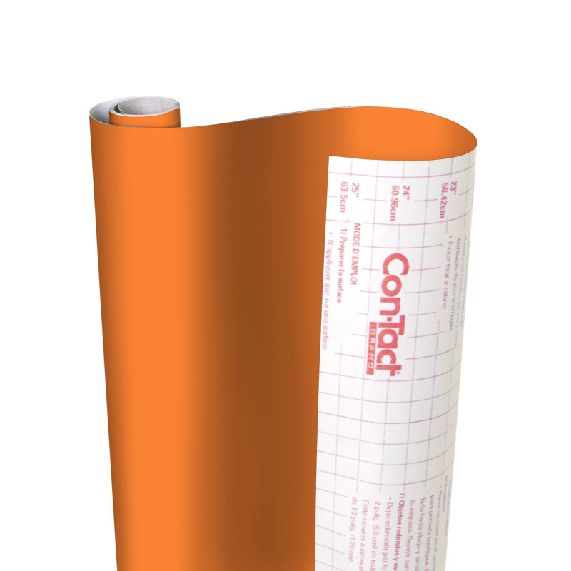 Creative Covering Adhesive Solid Colour Shelf Liner, Orange